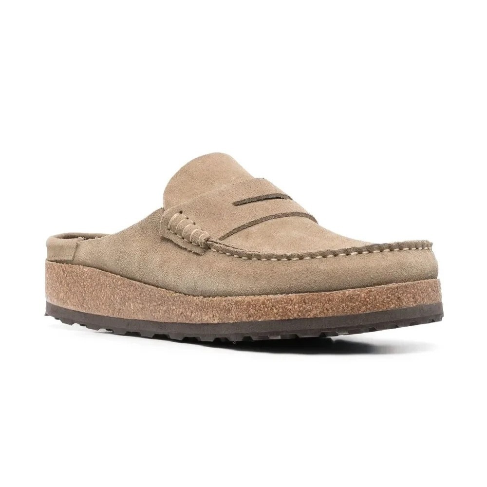 Mens Size EU 42 US 9 Birkenstock Naples Wrapped Suede Leather Clog Shoes Taupe
